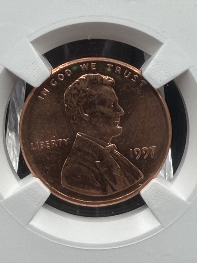 1997 Lincoln Cent Partial Collar Mint Error UNC NGC Thomas Uram Signed