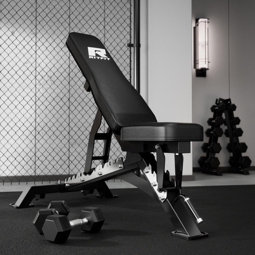 Adjustable Weight Bench with Multiple Back Positions for Full Body Workouts, ...