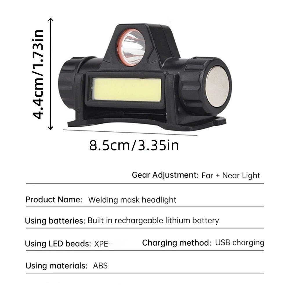 Automatic Dimming Headlight Accessory For Welding Helmet with 2 Lighting Modes