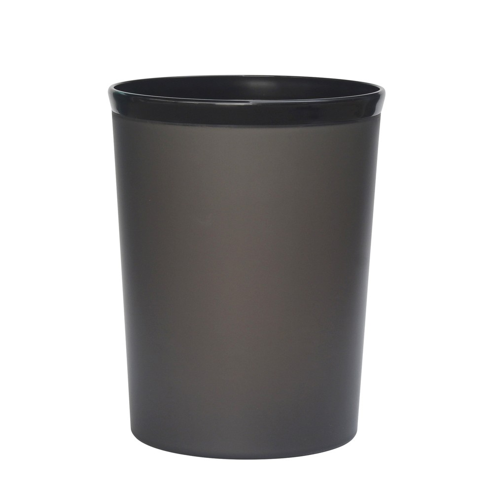 Frosted Plastic Black Wastebasket
