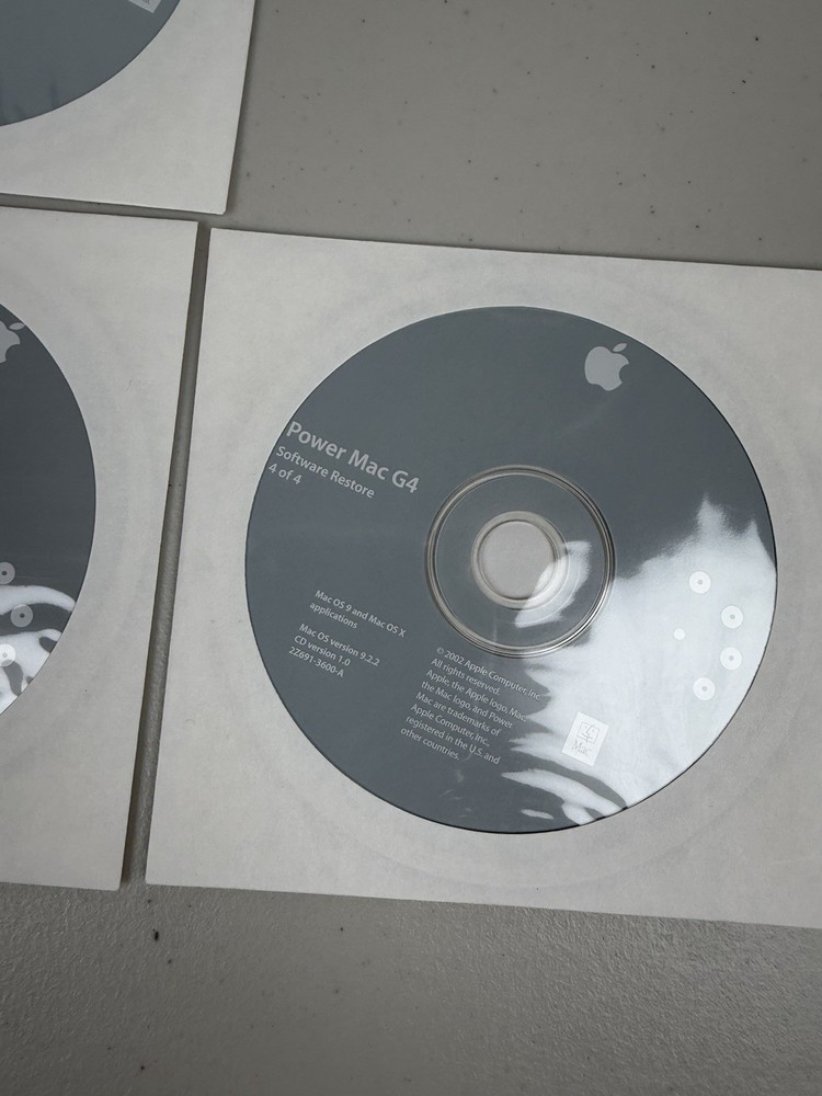 Apple Mac OS X PowerMac G4 Media 7 Disk Install Software Restore Hardware Test