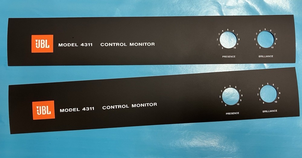 jBL 4311 Front Speaker Baffle Panel Badges Aluminum PAIR -Replacements NEW!