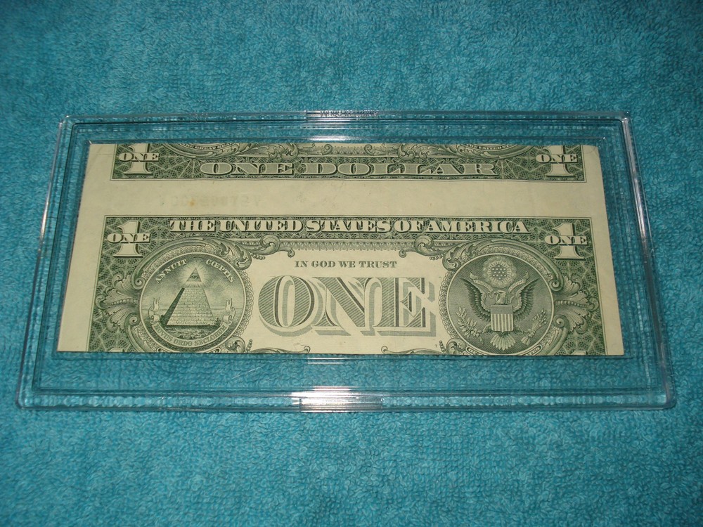 2009 MAJOR MISALIGNMENT ERROR $1 DOLLAR CURRENCY NOTE - FREE SHIPPING