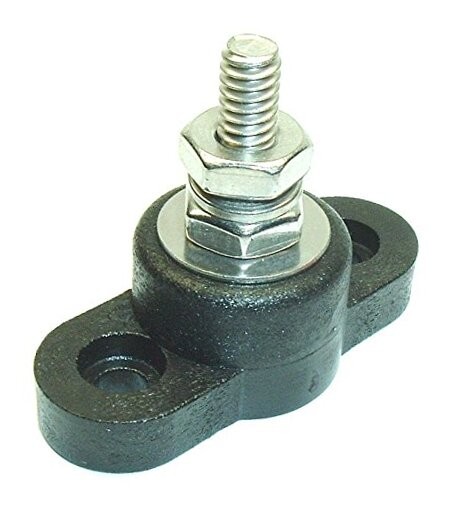 Fastronix Black Single Stud Ground Junction Block 1/4"