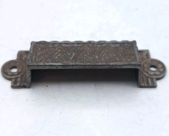 Antique Bin Pull Apothecary Drawer Pull Handle Old Vintage Cast Iron Hardware
