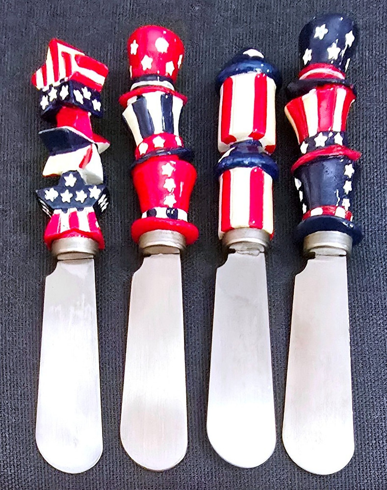 Patriotic 4pc Spreader Knife Lot + Extras