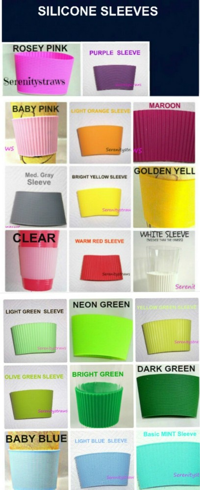 Coffee CUP SLEEVES & LIDS, Plastic or Silicone, With or Without Handle, Reusable