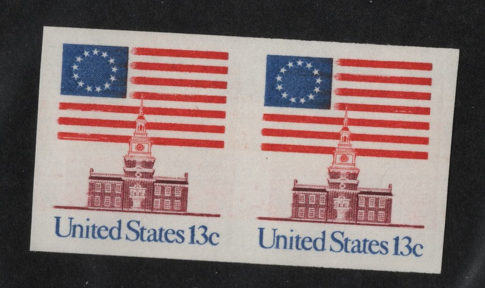 US ERRORS, FREAKS+ODDITIES SCOTT#1625 IMPERF PAIR-ERROR STAMPS CAT.VAL.$20