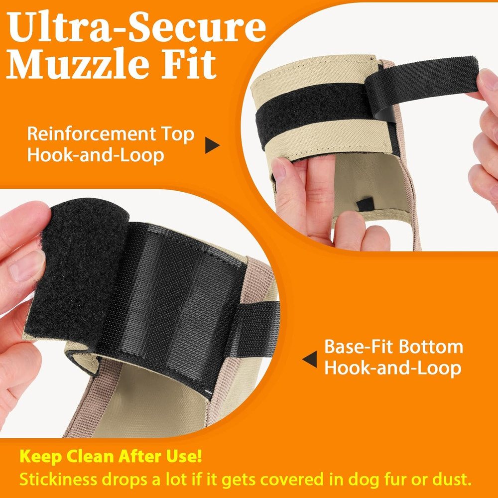 Dog Muzzle for Large Medium Small Dogs, Adjustable Fit, Soft & Sturdy Fabric, Pr