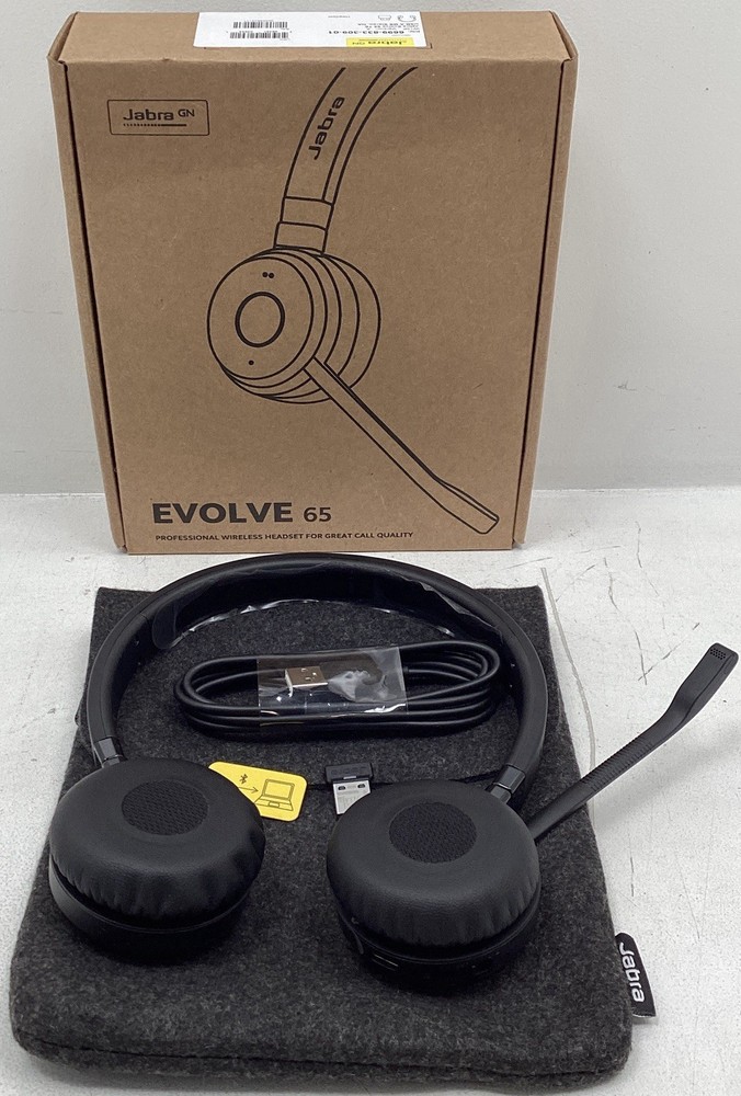 Jabra Evolve 65 TE Stereo Wireless Headset MS Teams, USB-A - Black