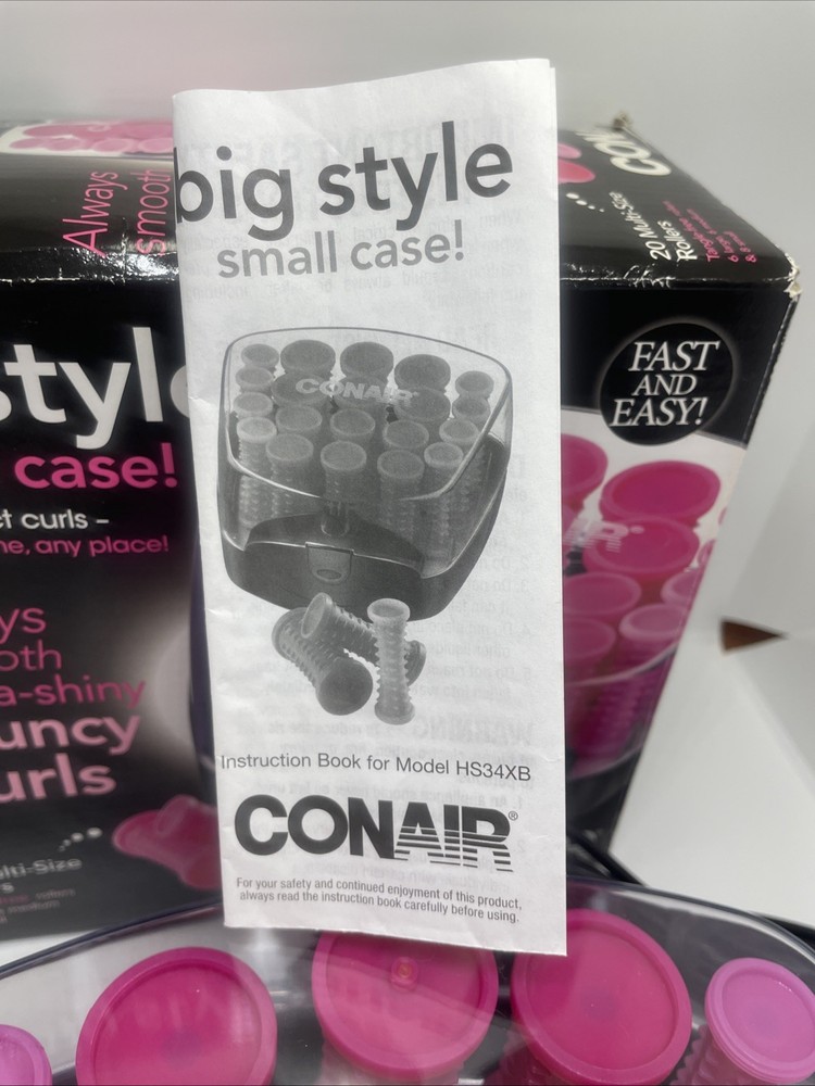 2016 Conair 20 Multi-Sized Rollers Big Style Small Case Pink Curlers