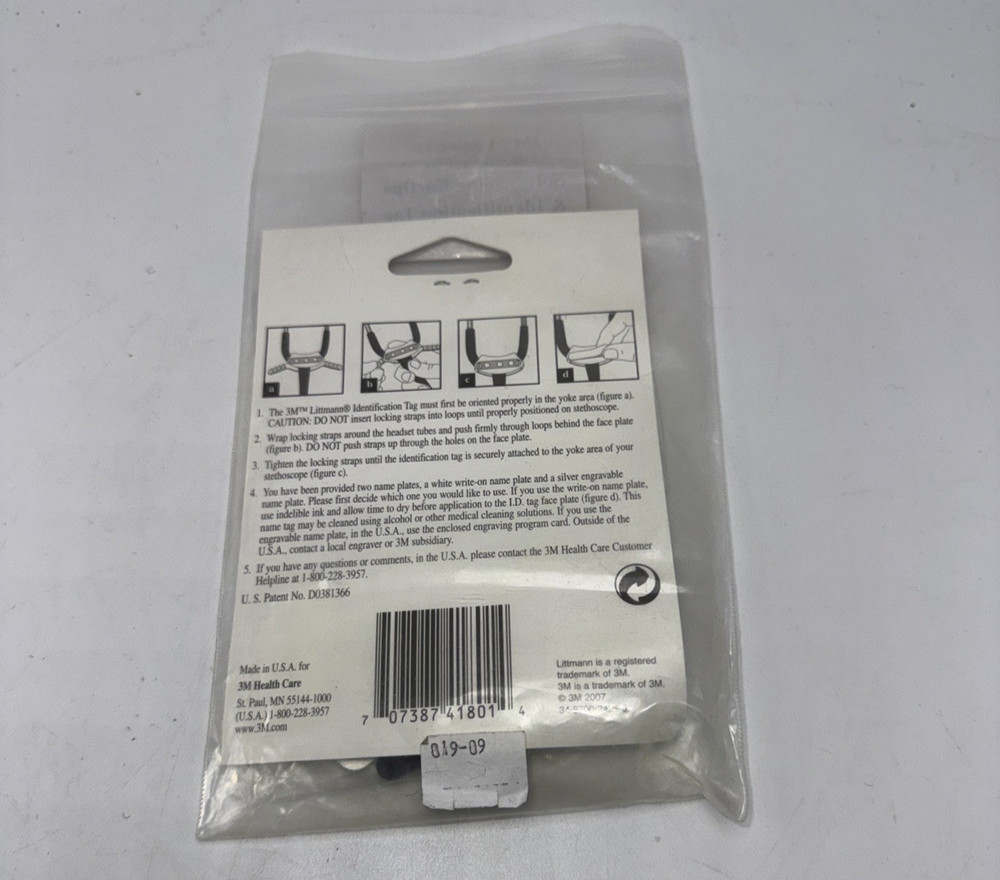 Littmann Stethoscope Identification ID Tag Black 3M 2170