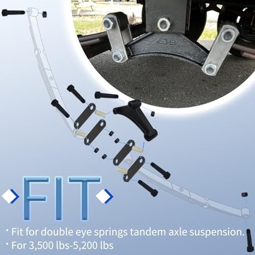Trailer Shackle Kit,Single Trailer Axle Shackle Kit for Double Eye Spring