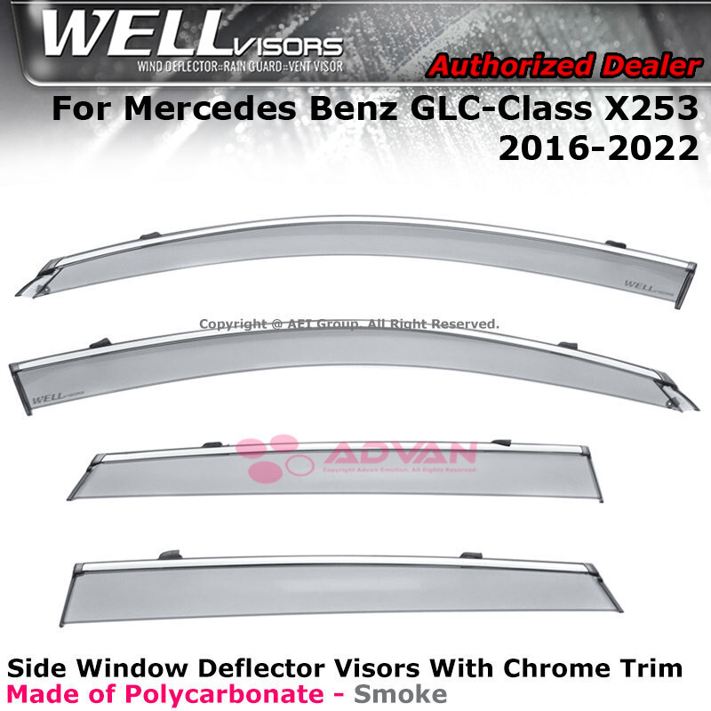 WELLvisors for MB GLC-Class 2016-2022 X253 Window Visors Chrome Wind Deflectors