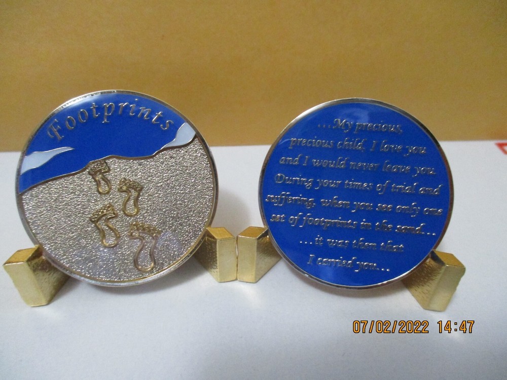 AA Coin 10 Year Anniversary Gold Silver Bi-plate Alcoholics Anonymous