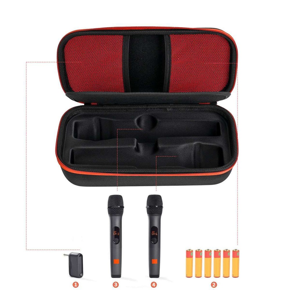 Wireless Microphone Bag Mic Carrying Case Compatible with JBL- PartyBox Wireless
