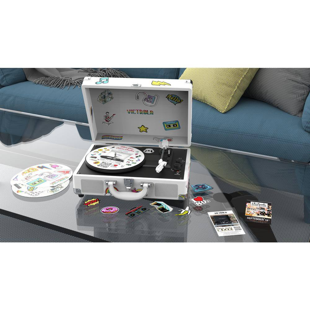 Canvas Bluetooth Suitcase Record Player