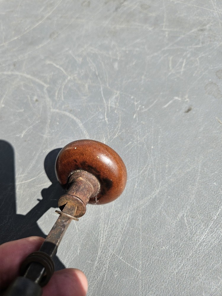 Antique Door Knobs & Shaft Brown Worn Good Stuff