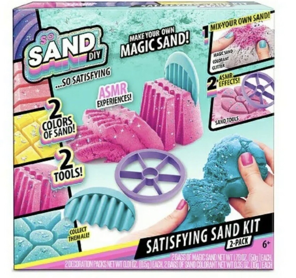 So Sand DIY Satisfying Sand Kit 2-Pack (2 Tools & 2 Colors)  ASMR Experience