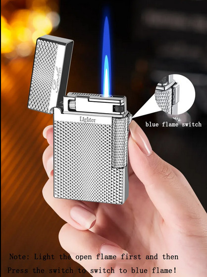 Silver Luxury Dual Flame (soft + jet) Lighter