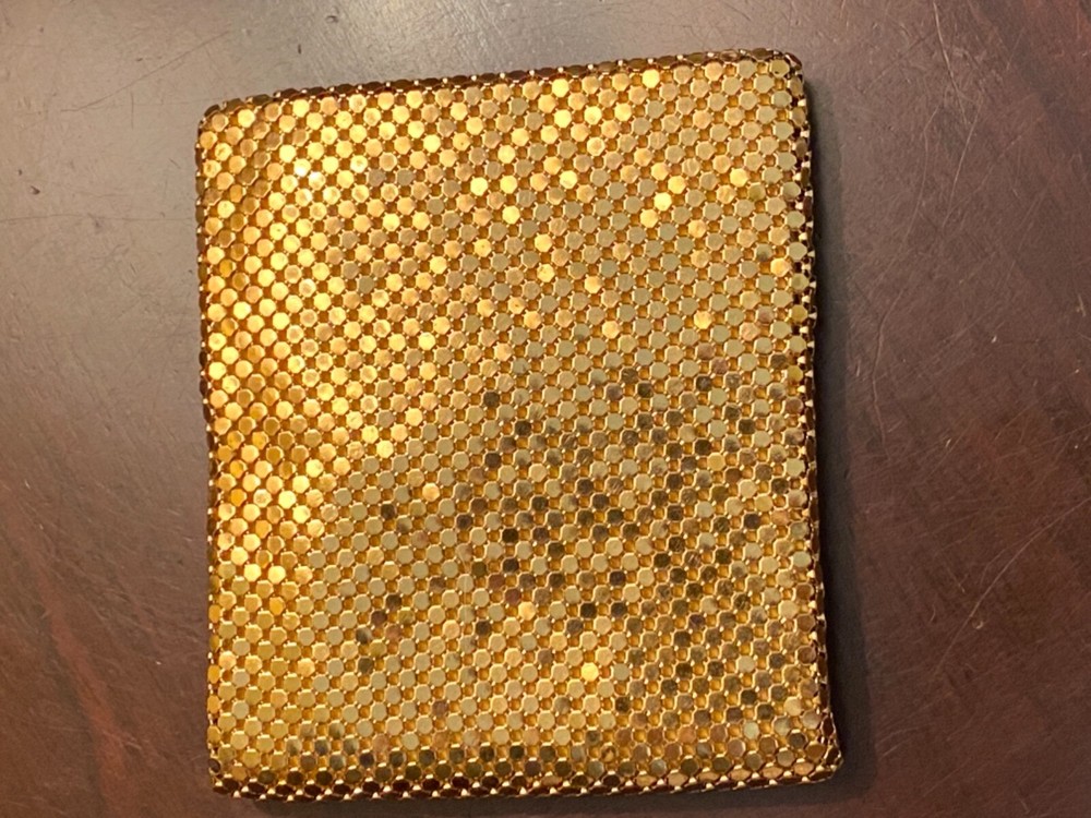 VINTAGE  GOLD  MESH BLACK  BILL WALLET