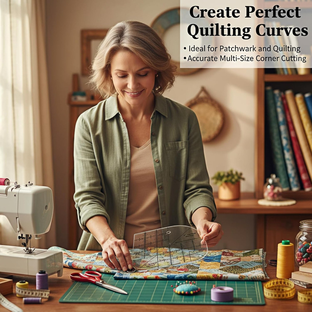 Curved Corner Quilting Ruler Acrylic Sewing Template Patchwork Tool