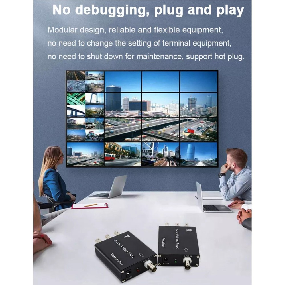 Analog Camera Receiver&Transmitter 3CH Video Multiplexer Plug and Play