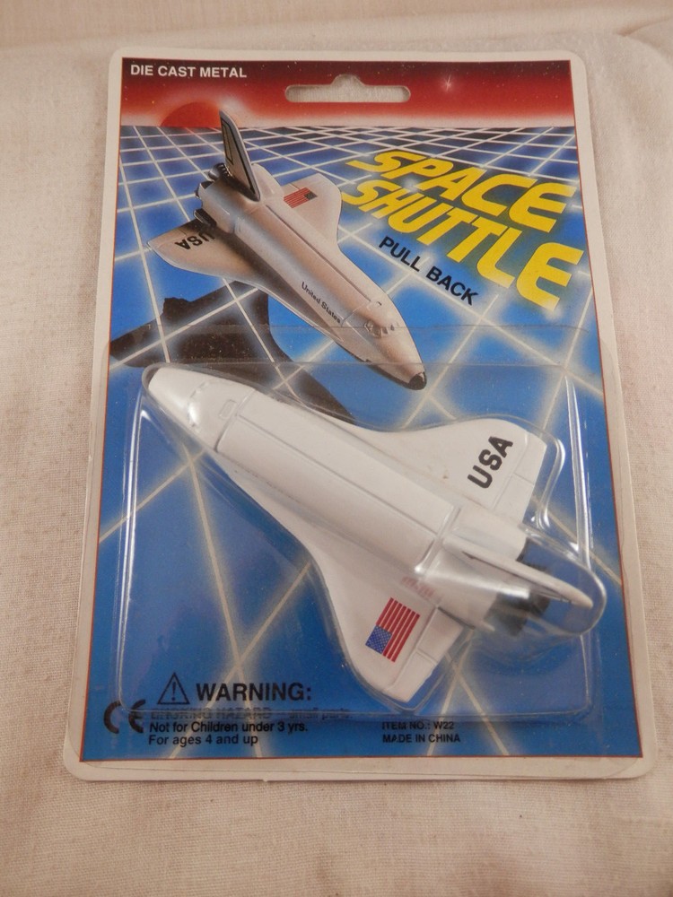 USA Space Shuttle die cast metal pull back 4" 2 pieces