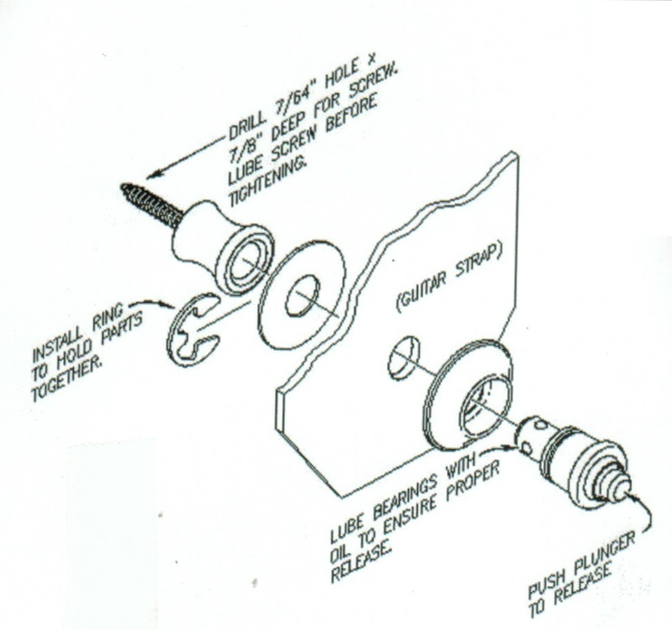 Guitar Strap Locks -- Nickel Finish