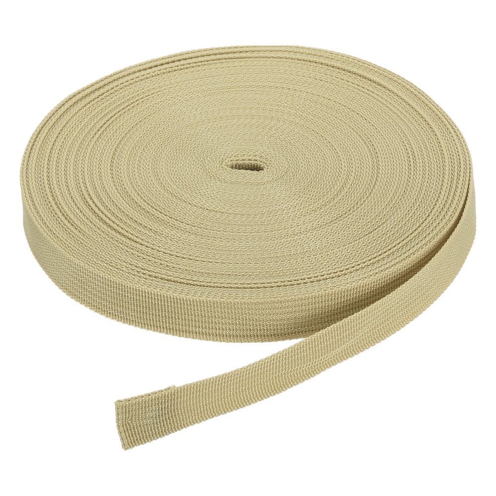 50 Yard x 3/4 inch Width Nylon Webbing Strap Poly Flat Webbing Strapping Khaki