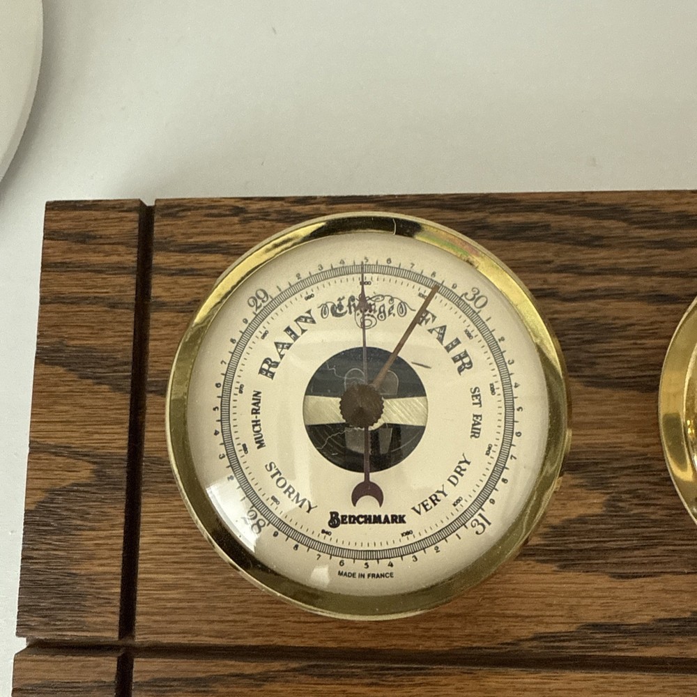 Vintage Benchmark Weather Station Thermometer & Barometer