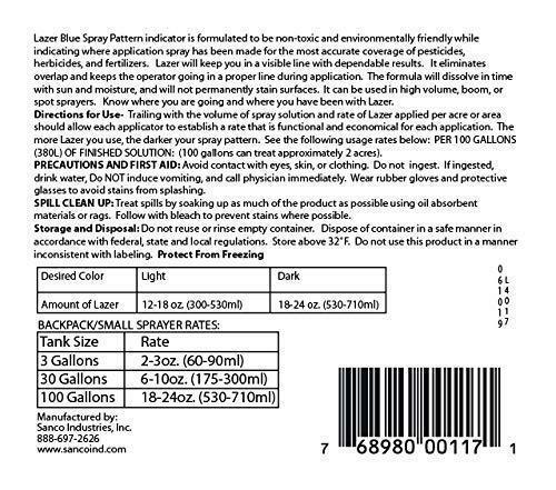 Liquid Harvest Lazer Blue Concentrated Spray Pattern Indicator - 32 Ounces