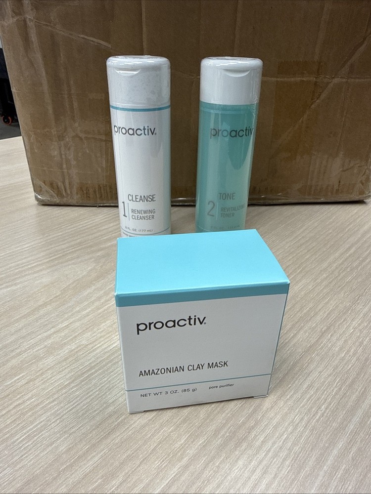 Proactive  3 Piece Kit 3-Step System Proactive. 1 Cleans,2 Tone, Clay Mask.