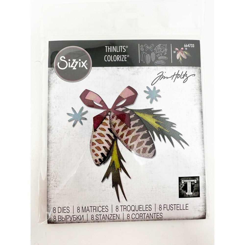 Sizzix Tim Holtz Christmas Thinlits Bundle Snowscape Holly Berries NEW