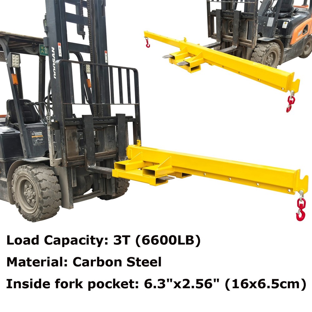 1 PC 6600 lbs Forklift Mobile Crane Forklift Crane Attachment Dual-use Lifting