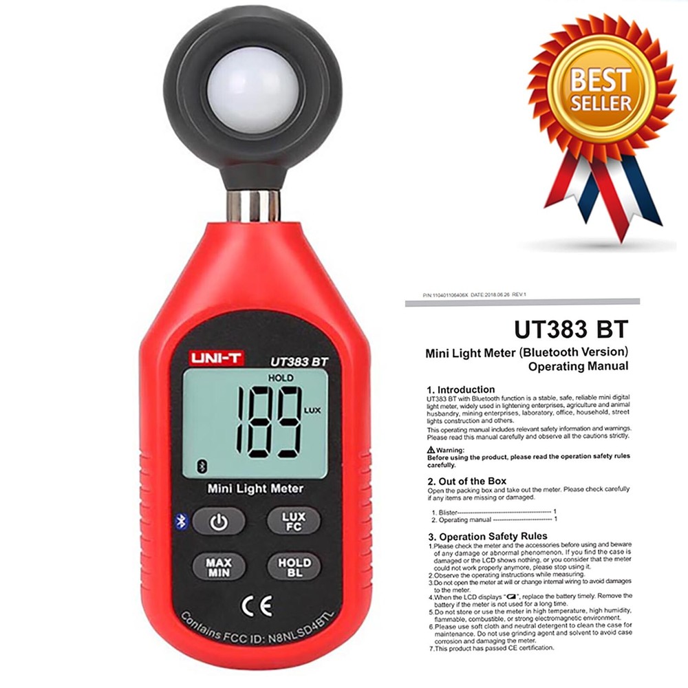 UNI-T UT383-BT Mini Light Meter LCD Display with Bluetooth iENV