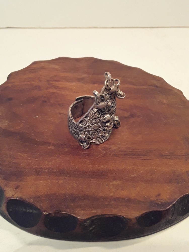 Vintage Tibetan Silver Shaker Ring Adjustable