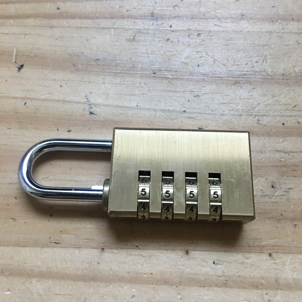 Brinks Solid Brass 4 Digital Combination lock Padlock 3"H x 1.25"W