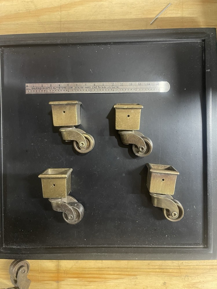 Art Deco Vintage Brass / Bronze Roller Caster