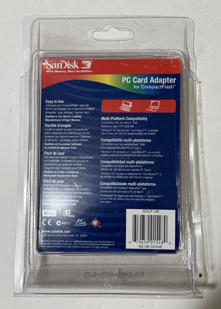 SANDISK COMPACT FLASH & 6-IN-1 PC CARD ADAPTER