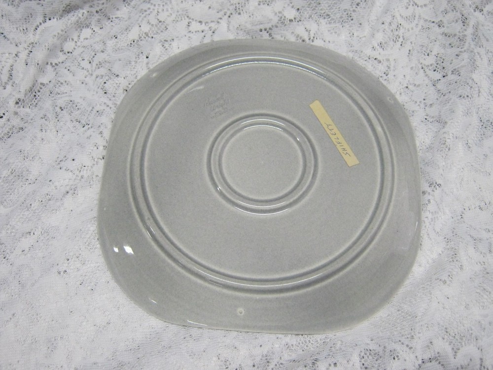 Russel Wright Mid Century Large Platter Unusual Shape Grey-White