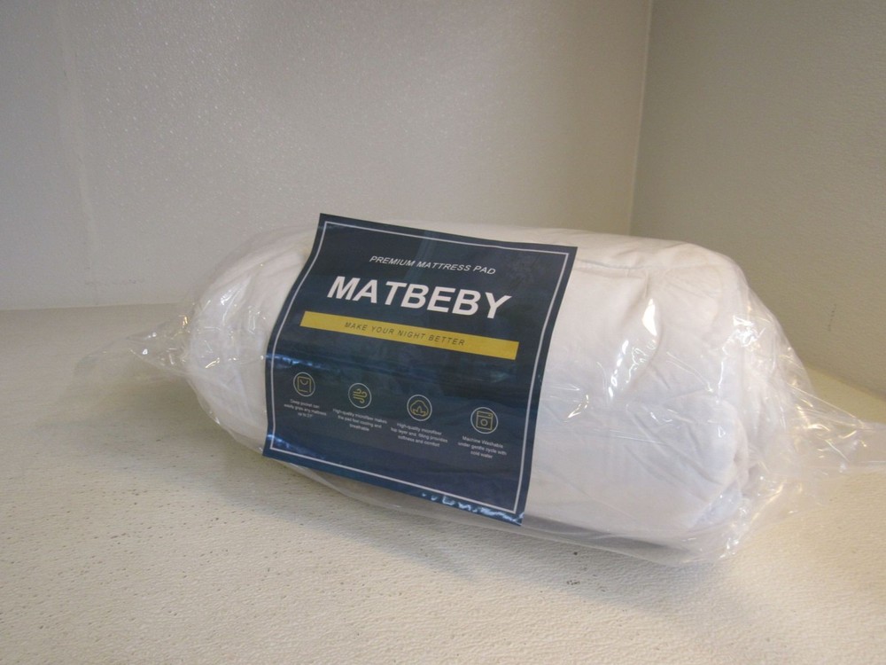 Matbeby Premium Mattress Pad King Quilted White