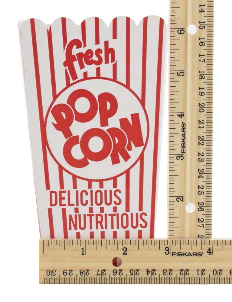 Snappy Popcorn 44-E Red and White Open Top Popcorn Boxes, .8 Oz. 100 Count