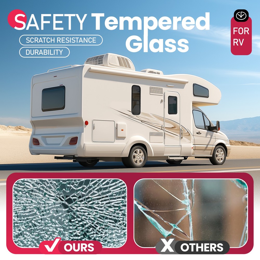 15"x24" RV Window Entry Entrance Door Tinted Tempered Glass For Camper Trailer