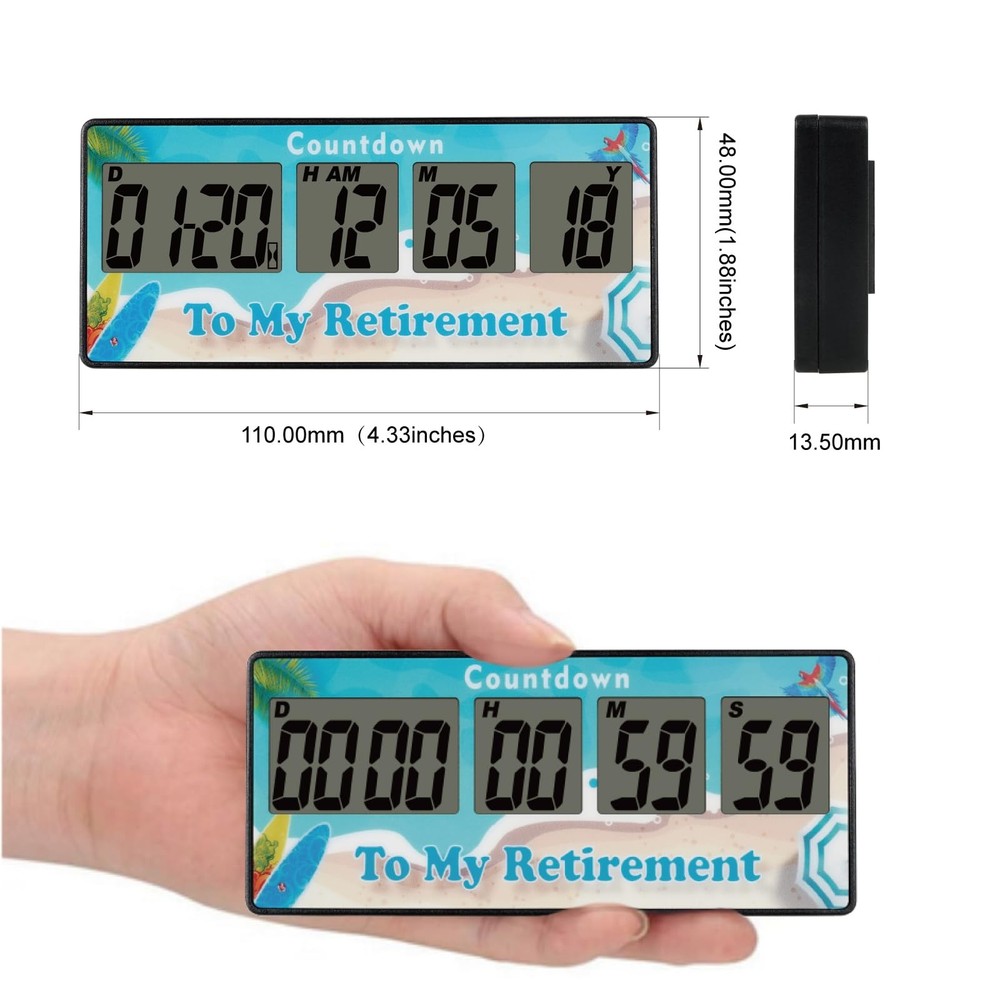 Yooreal Digital 9999 Days Countdown Days Timer Clock,Retirement Countdown Tim...
