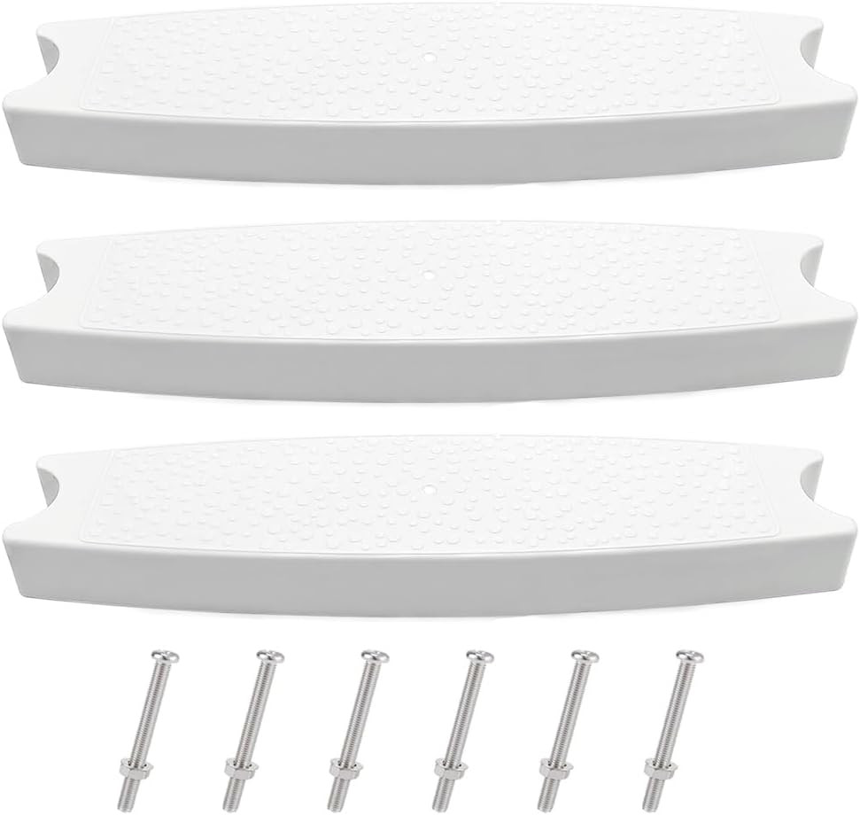 3-Pack 18" Universal Pool Ladder Steps Replacement, Heavy-Duty Molded Plastic La