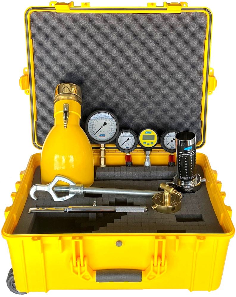 2-1/2" NST Hydrant Flow & Static Pressure Test Kit In a Wheel Case digital gauge