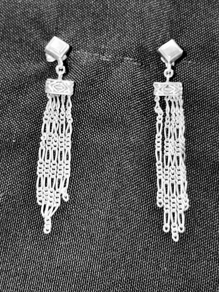 Vintage Stunning Silver Tassel Earrings