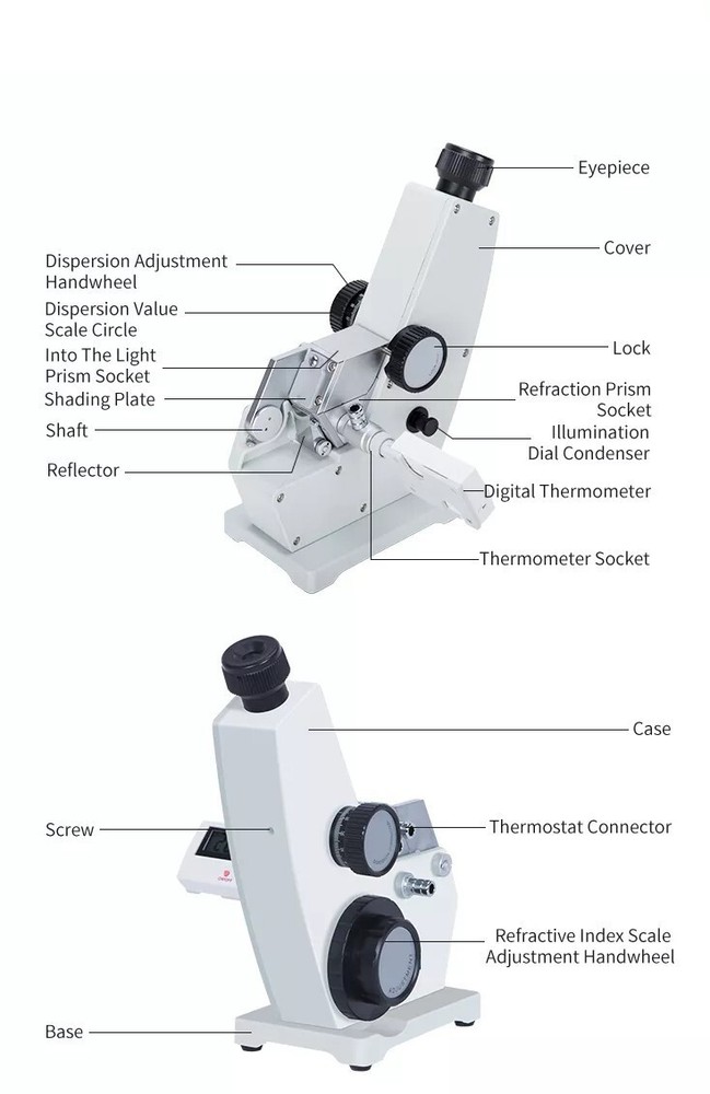 2WAJ Digital Brix Refractometer Abbe Refractometer Monochromatic Refractometer