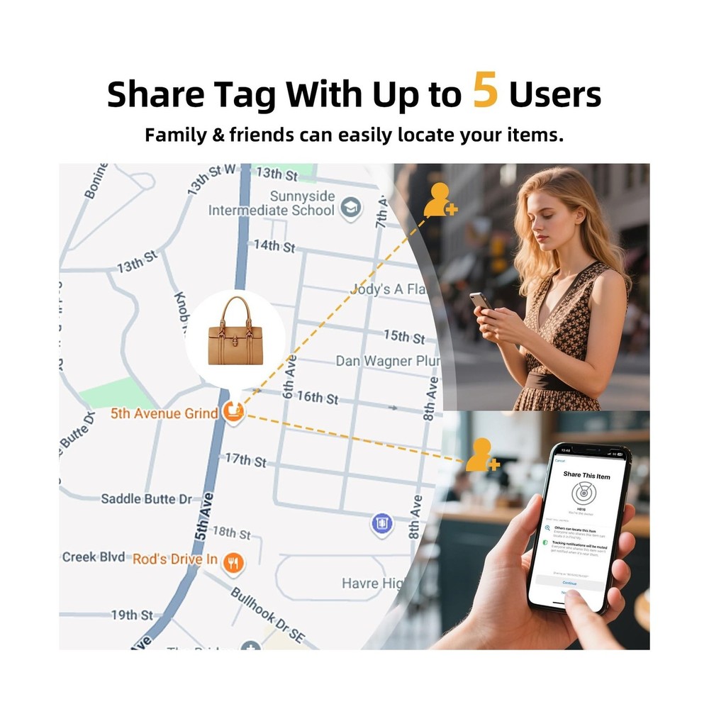 Esky Air Tracker Tags-4 Pack, Bluetooth Smart Luggage Tracker Works with Appl...